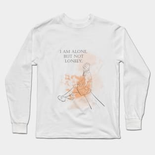 Alone but not lonely woman drawing Long Sleeve T-Shirt